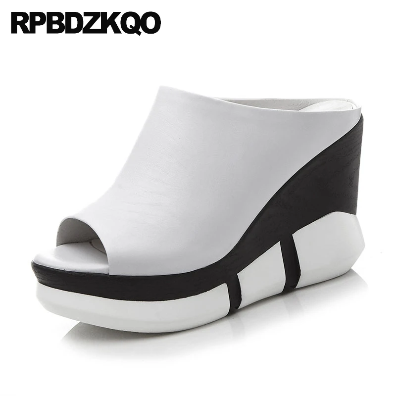 wedge heeled mules