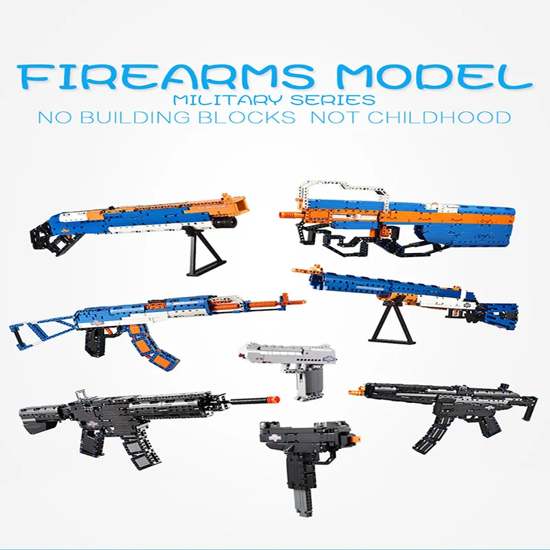 

Military Weapon Set world war Police Soldiers City MOC Building Blocks Toys For Children Gifts
