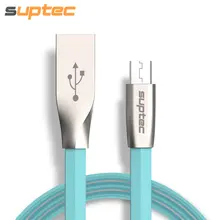 Micro USB Cable Zinc Alloy Connector Flat PVC Wire Data Sync Fast Charger Cable for Samsung