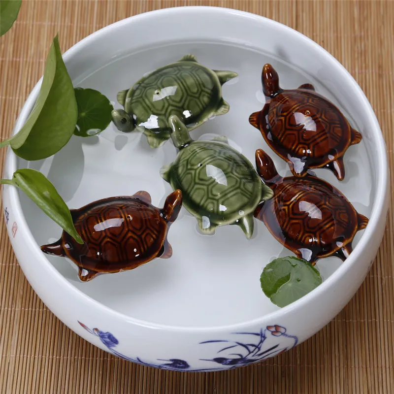 2pcs/lot Pet Aquarium Ceramic Turtle Floating Water Turtle Fish Tank
