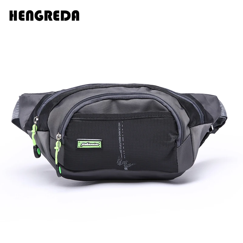 Женская поясная сумка, Мужская оксфордская Сумка-бум, Hengreda, легкая набедренная сумка, сумка-слинг с 3 карманами на молнии для путешествий - Цвет: Black