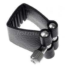 Кожаная Лигатура альтсаксофон, саксофон мундштук черный 1 шт