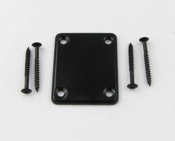 

2pcs ofBlack Electric Guitar Neck Plate Bass Guitar Neck Strength Connecting Board Joint Plate - Including 4 Screws - Black