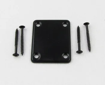 

2pcs ofBlack Electric Guitar Neck Plate Bass Guitar Neck Strength Connecting Board Joint Plate - Including 4 Screws - Black