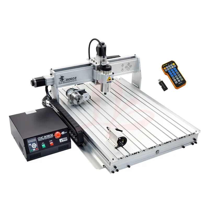 

2.2KW power 4axis woodworking cnc router 8060Z USB with Mach3 remote control cnc 8060