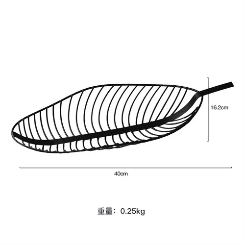 Скандинавский журнальный столик, фруктовая тарелка, украшение ручной работы, металлические листья, корзина для фруктов, конфет, закуски, корзина для хранения ZP3151940 - Цвет: black