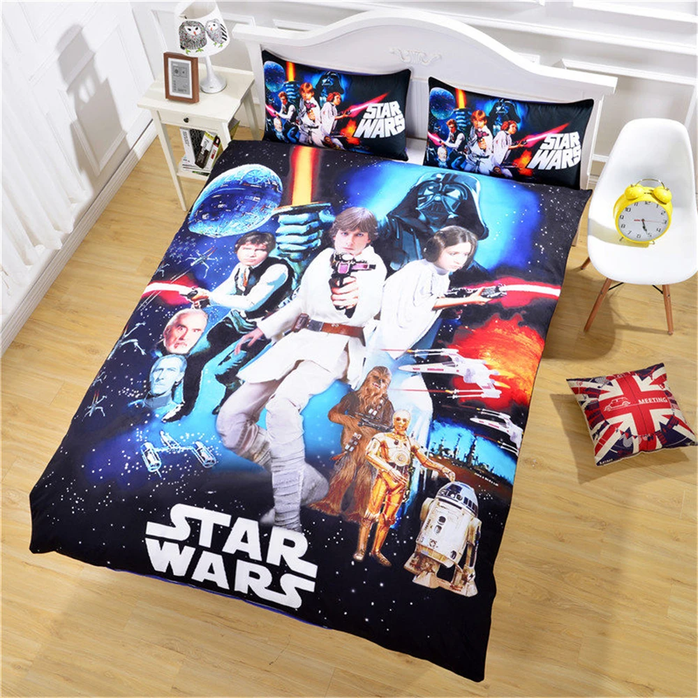 High Definition Printed 3d Star Wars Bedding Set Single Full Queen