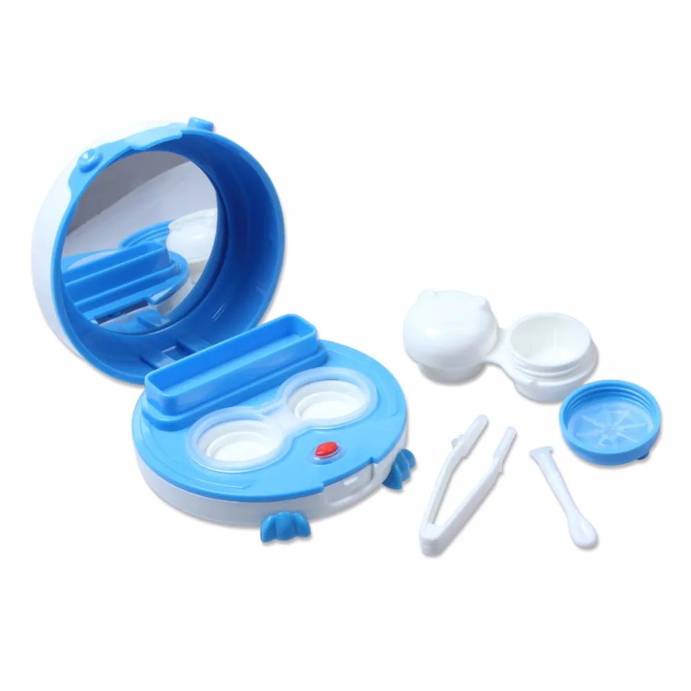 Contact Lenses Cleaner Daily Care Portable Ultrasonic Cleaning Device With Mirror And Tweezer Blue-1-03
