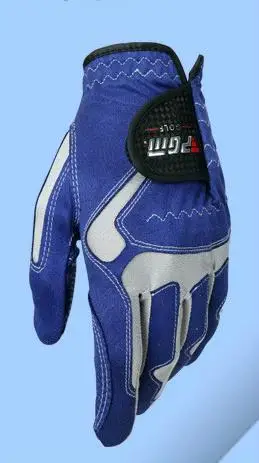 Мужские перчатки для гольфа микроволокно мягкая левая рука противоскользящие Нескользящие частицы дышащие перчатки для гольфа ST017 - Цвет: left hand blue