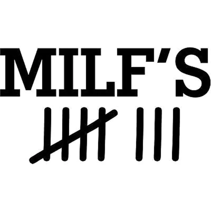 Наклейка для автомобиля Milf's Humor 16 х8 9 см Виниловая наклейка черный/Серебряный