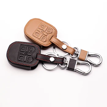 

Genuine Leather Case Cover Chain Remote Control Key For Ford Explorer Transponder Key Holder 5 Buttons L1569 keys accessories
