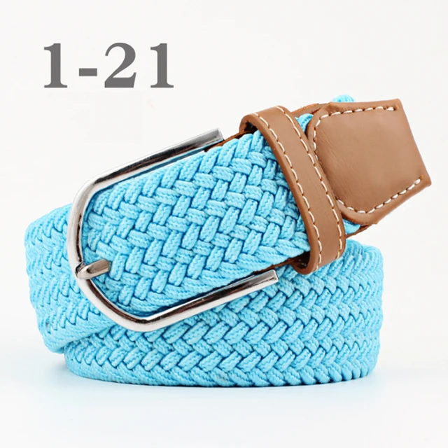 ZLD 60 Colors Female Casual Knitted Pin Buckle Men Belt Woven Canvas Elastic Expandable Braided Stretch Belts For Women Jeans 3