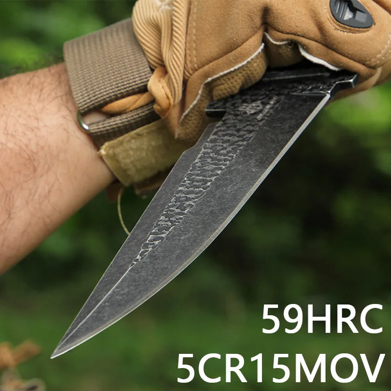 

HS Tools Tactical Knife 5CR15MOV Fixed Blade Survival Pocket Knives Outdoor Hunting Camping Sharp Straight Knives