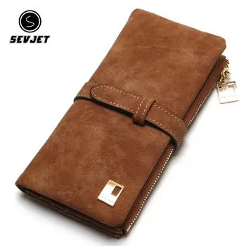 

2018 New Fashion Women Wallets Drawstring Pu Leather Zipper Wallet Women's Long Design Purse Two Fold More Color Clutch QB001