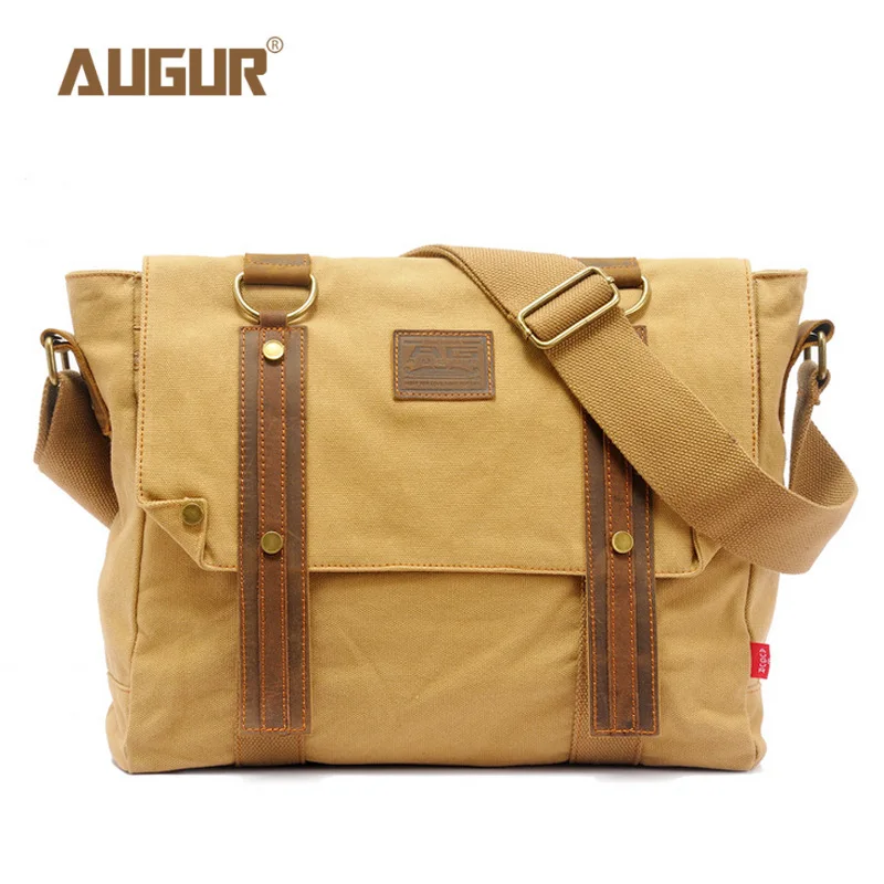 

AUGUR Vintage Canvas Mens Bags School Satchel for Men Messenger Bag Casual Pattern Brand Laptop Briefcase Versatile Business Bag