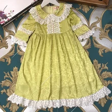 6450 г., Брендовое рождественское платье принцессы с кружевным принтом для маленьких девочек зимние и осенние вечерние платья для девочек,, одежда для маленьких девочек