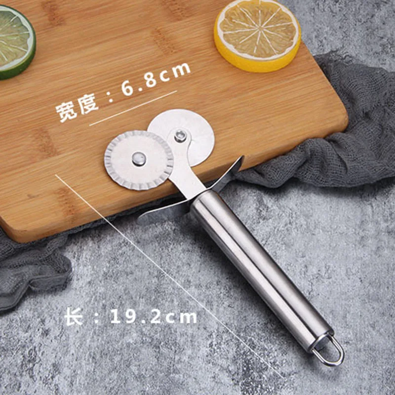 Stainless Steel Pizza Double Wheel Cutter Pizza Portable Knife kitchen Tools Cut Pizza Tools Kitchen Accessorie Tools