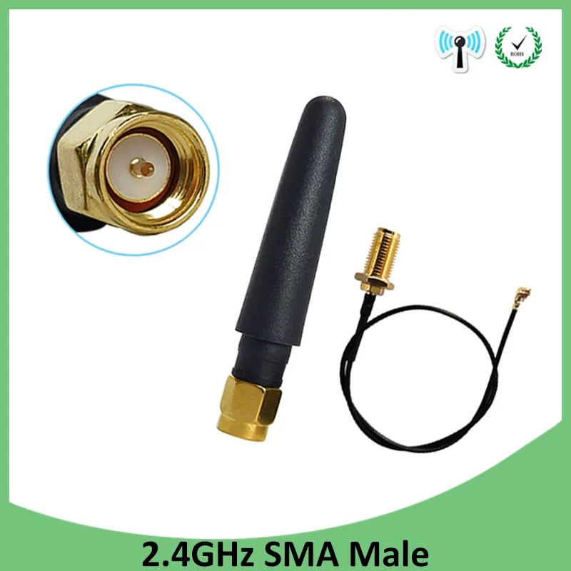 

20pcs 2.4 GHz Antenna wifi 5dBi SMA Male Connector 2.4ghz antena for Router Wi fi +21cm RP-SMA to ufl./ IPX 1.13 Pigtail Cable