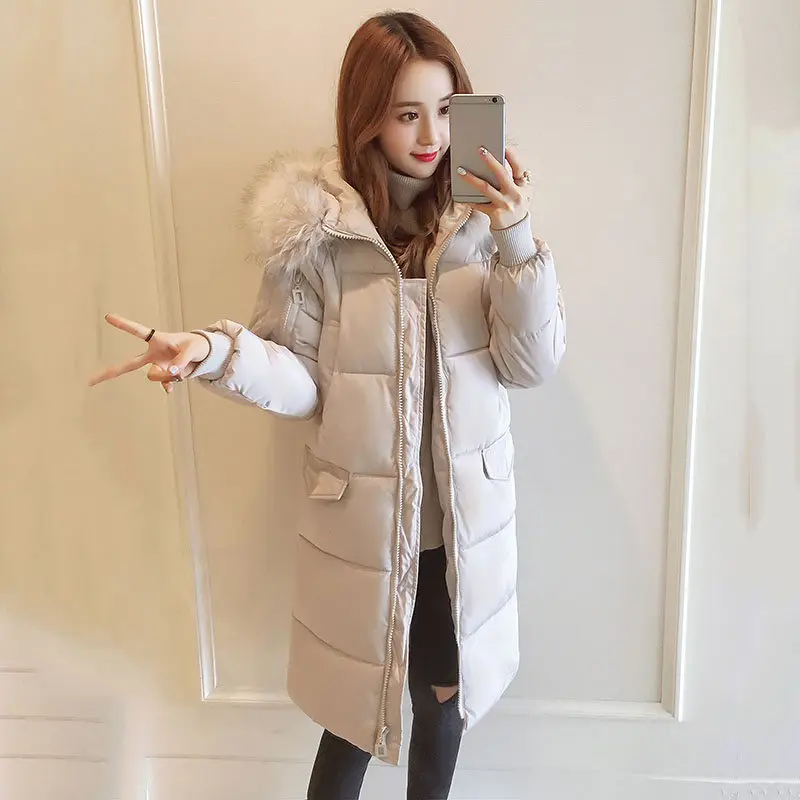 

Winter Down Cotton Coat Women's 2018 New Korean Thick Bread Service Loose Large Size White Black Female Parkas Jacket LQ334