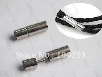 

Free ship!200piece For 2mm Leather cord Rhodium plated metal color Jewelry Bayonet Clasps Necklace Bracelet Hooks