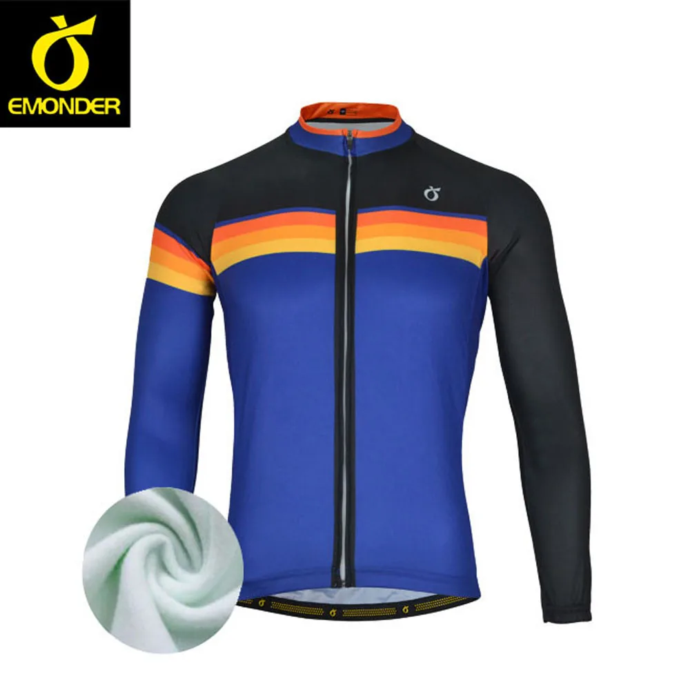 Thermal Fleece Cycling Jerseys Emonder Men Winter Long Sleeve Bicycle Cycling Clothing Mountain
