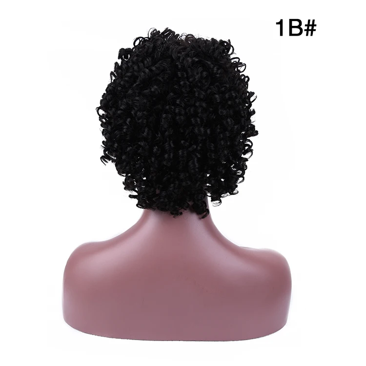 Miss Rola короткие синтетические парики 9 дюймов Косплей парики для женщин парики термостойкие 1B# черный канекалон вьющиеся волосы парики 4 цвета - Цвет: 1B