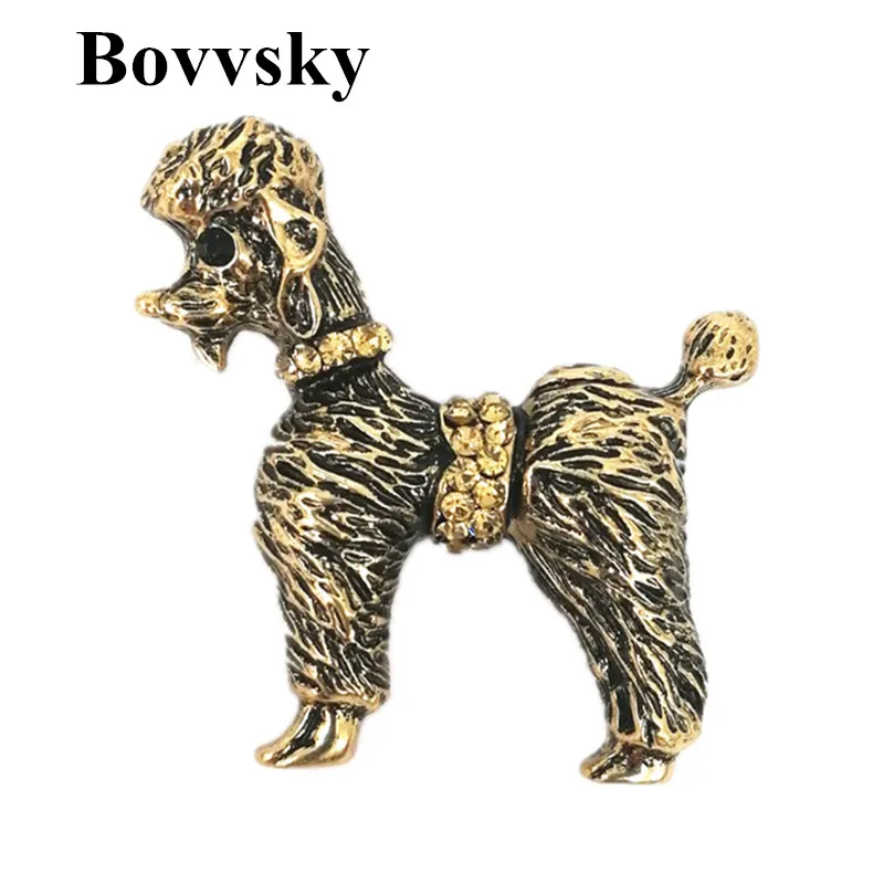 Bovvsky Vintage Dog Brooches For Women Lovely Pet Animal retro Poodle