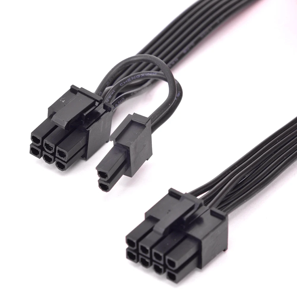 LOT 2 pcs SEASONIC 8pin to dual 8 6+2 pin PCIE VGA Power Supply PSU Cable