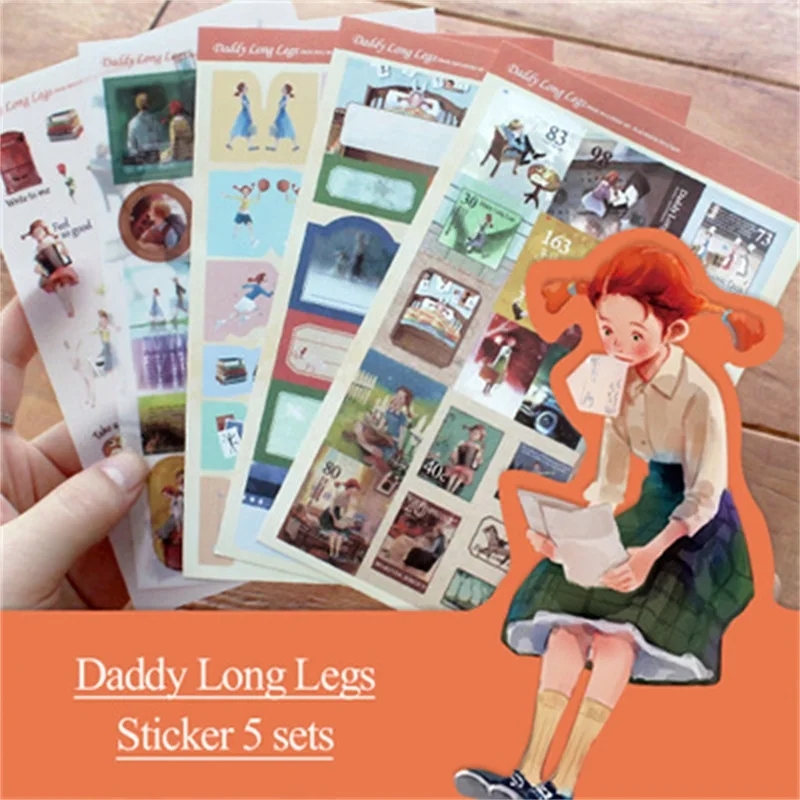 

(5 sheets /Lot )Daddy Long Legs Creative Decoration Sticker Stationery Kawaii Stickers for Diary Notebook