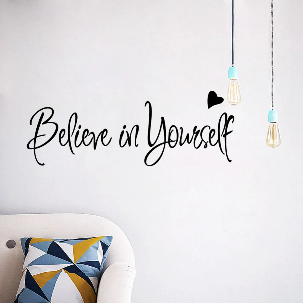 

Believe in yourself home decor creative Inspiring quote wall decal adesivo de parede removable vinyl wall sticker