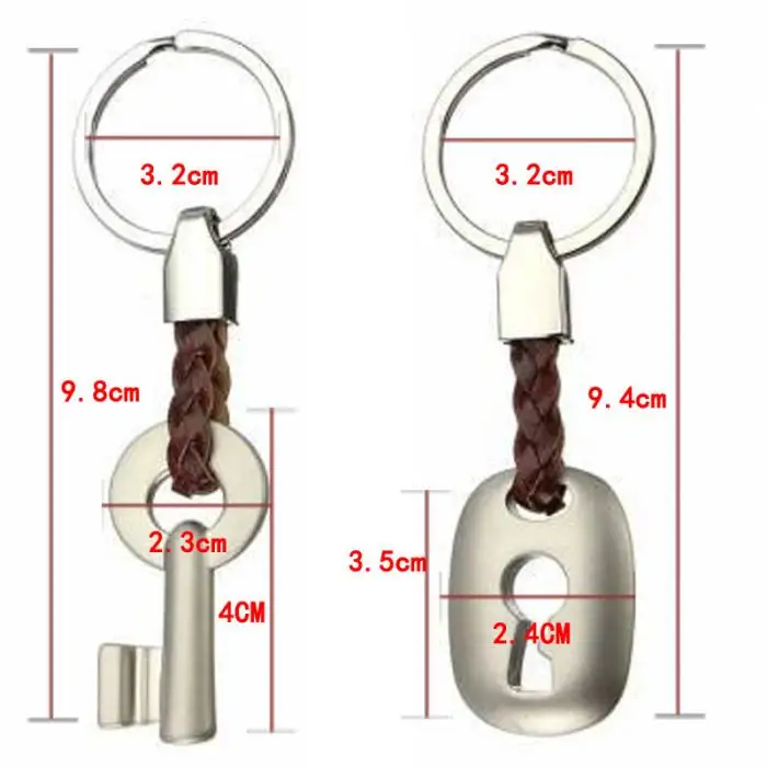 Креативные дизайнерские брелоки для металлический замок с ключом, пряжка, плетение из искусственной кожи, цепочка для влюбленных, Свадебный декор, подарок на день Святого Валентина, брелок для ключей