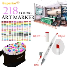 Sketch Marker Pen 218 Colors Dual Head Sketch Markers Set For School Student Drawing Posters Design