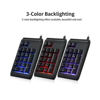 

HobbyLane Mini Keypad USB Wired 19 Keys with LED Backlight Waterproof Keyboard for Laptop Desktop PC Computer d25