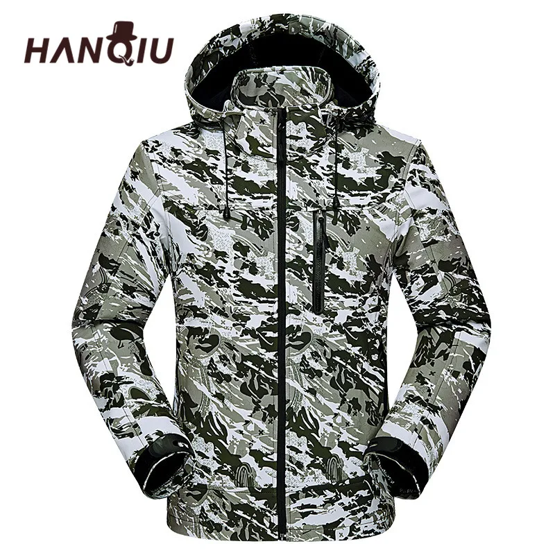 

HANQIU Fashion Camouflage Couples Jacket Men Women Casaco Hooded Coat Windbreaker Waterproof Thin Outwear Camo Jacket Jaqueta