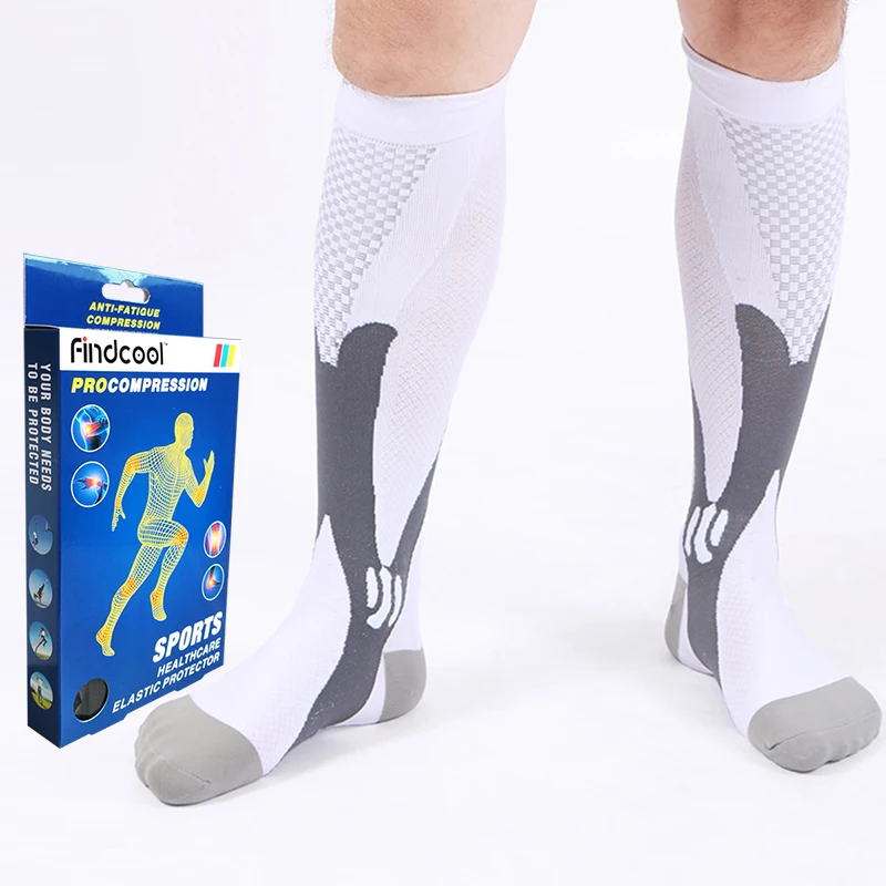 Findcool Средний Graguated Компрессионные гольфы для мужчин быстросохнущие высокое качество теленок поддержка Компрессионные носки