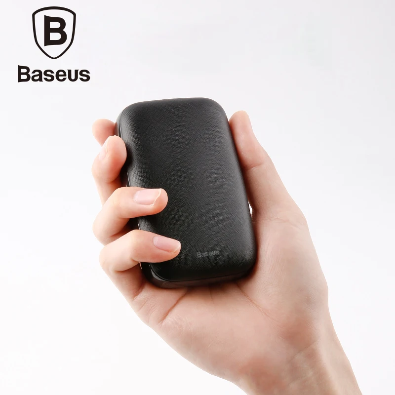 Baseus, 10000 мА/ч, портативное зарядное устройство для iPhone, samsung, huawei, Xiaomi, Внешнее зарядное устройство для телефона, Usb зарядное устройство, зарядное устройство с usb-кабелем