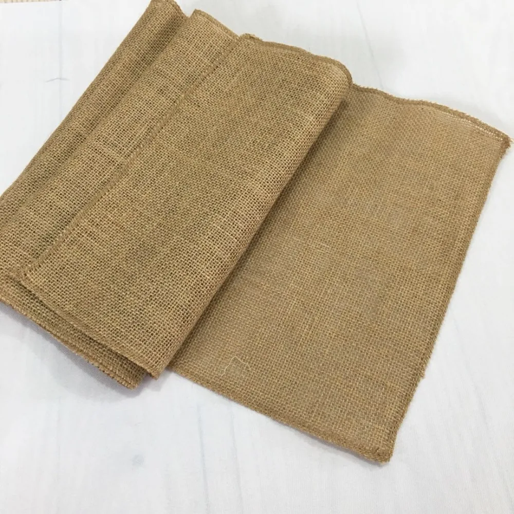  SMOPOR High Quality Jute burlap Square Linen Table Cloth For Wedding Events Home Party banquet Rust