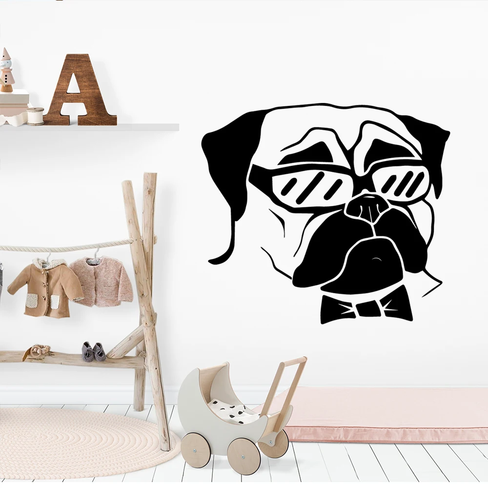 

NEW Bull Dog Wall Sticker Pvc Wall Art Stickers Modern Fashion Wallsticker For Kids Rooms Nursery Room Decor Bedroom