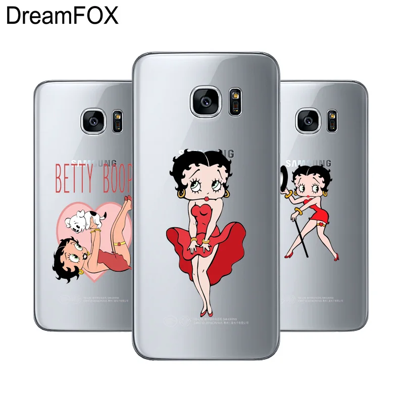 

DREAMFOX L454 Betty Boop Soft TPU Silicone Case Cover For Samsung Galaxy Note S 3 4 5 6 7 8 9 Edge Plus Grand Prime