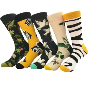 

Causal Mens Sock Match Long Tube Socks Harajuku High Quality Soft Color Socks Striped Printed Socks