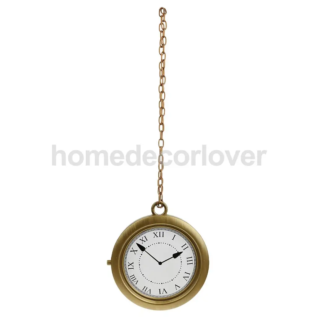 Skeleteen Jumbo Gold Clock Necklace White Rabbit Clock, Hip Hop Rapper