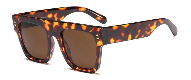 SHAUNA украшения ногтей, большие квадратные солнцезащитные очки для женщин, модные градиентные оттенки, мужские винтажные очки - Цвет линз: Leopard Tea