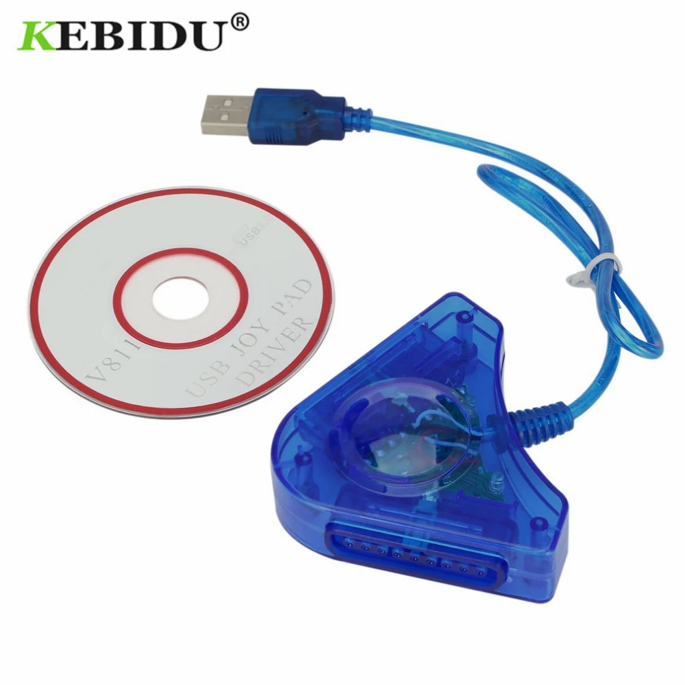 Kebidu для PS2 конвертер геймпада Joypad Game USB Dual Player адаптер кабель двойной Playstation 2 PC