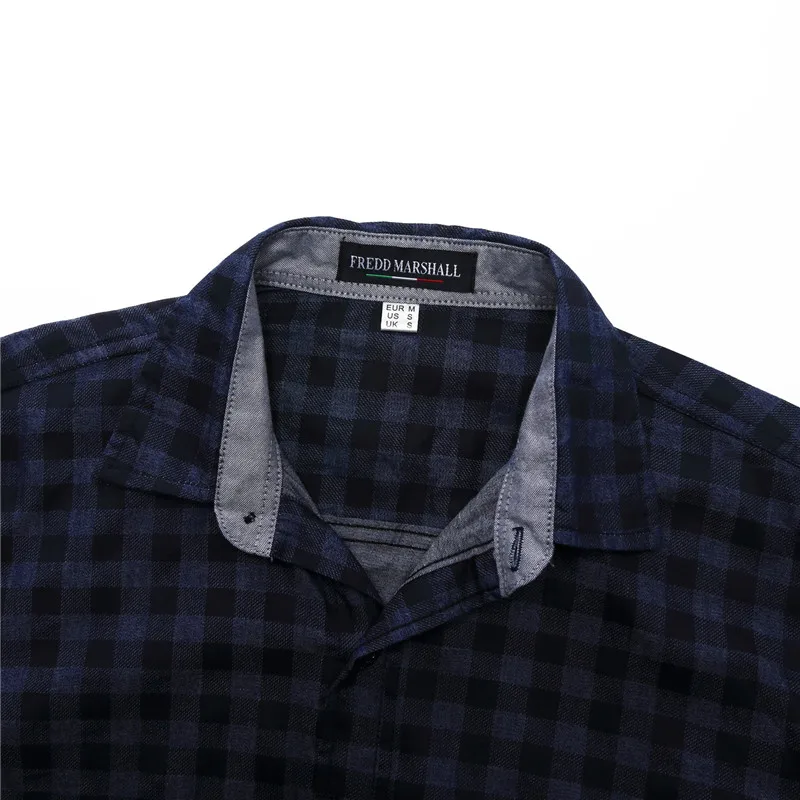 New Arrival Men's Long Sleeve Plaid Shirts Spring Autumn 100% Cotton Brand Casual Male Denim Dress Shirt Work Shirts Tops  (12)