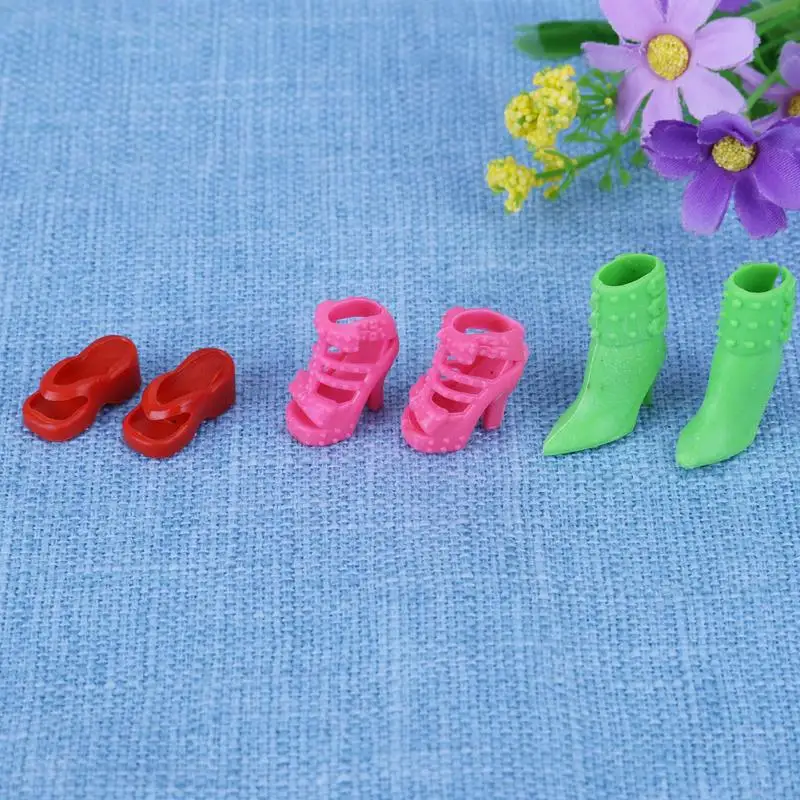 

12 Pairs Fashion Doll Shoes Colorful Assorted High Heels Shoe Sandals for Doll Accessories Kids Pretend Play Mini Shoes Set