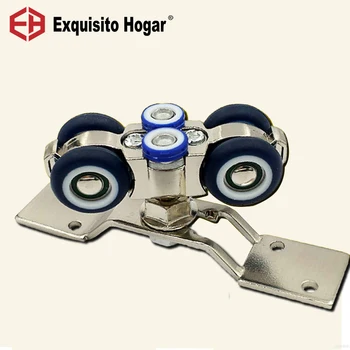 

Moving 360 Degree Door Hanging Round Glass Hardware Pulley Hanging Mute Rail Wheel Balcony Sliding Cabinet 4 Wheel