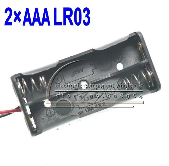 Оптовая продажа 50 шт./лот 2xaaa 3В 2AAA LR03 пластиковый держатель батареи коробка