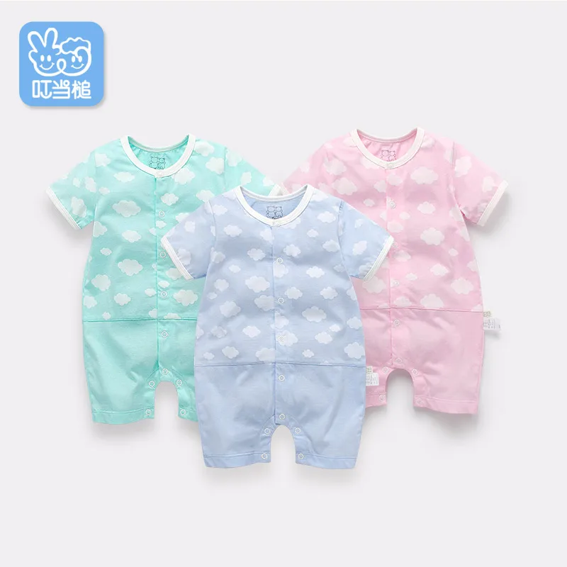 

Dinstry Baby clothes baby short-sleeved Cloud pattern summer romper