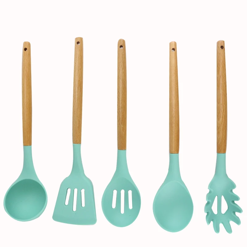 9 Non-toxic Cooking Scoop Spoon Tool Eco-Friendly Durable Silicone Cooking Tool Nonstick Silicone Rubber tools Kitchen Utensils