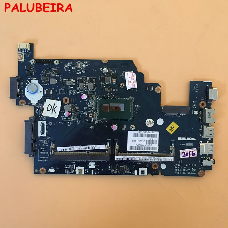 

PALUBEIRA Z5WAH LA-B161P laptop motherboard for Acer aspire E5-531 E5-571 E5-571P NBML811005 NB.ML811.005 WITH CPU DDR3L